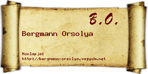 Bergmann Orsolya névjegykártya